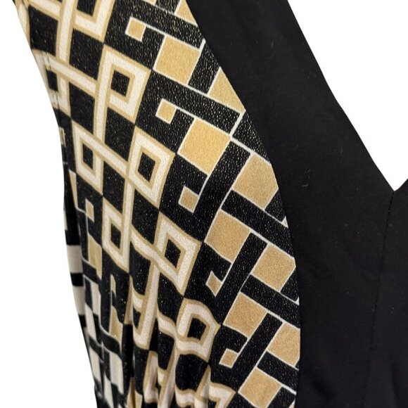 Rabbit Rabbit Designs Geometric Print Maxi Dress Size 6 Polyester Spandex Blend - Picture 7 of 11